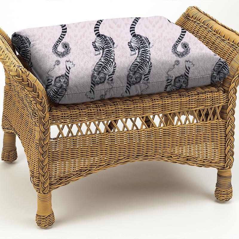 Clarke and Clarke Animalia Tigris Pink Box Cushion
