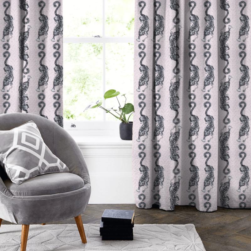 Clarke and Clarke Animalia Tigris Pink Made To Measure Curtain
