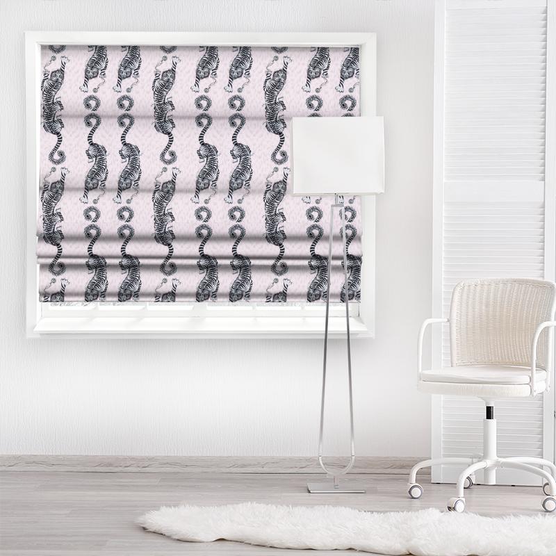 Clarke and Clarke Animalia Tigris Pink Made To Measure Roman Blind