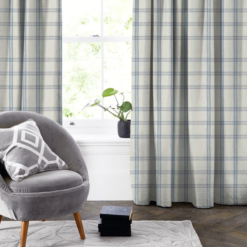 Clarke and Clarke Avebury Kelmscott Denim Made To Measure Curtain