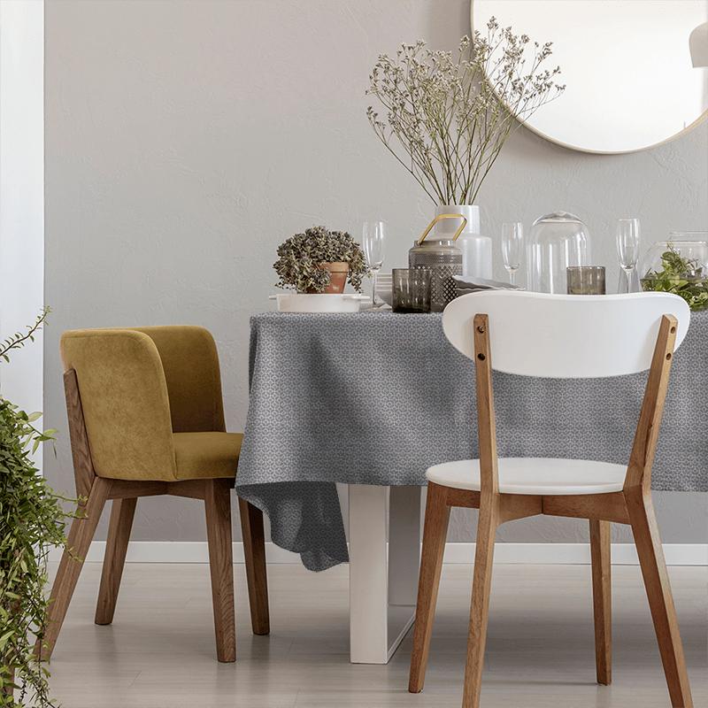 Clarke and Clarke Equinox Orbit Charcoal Tablecloth