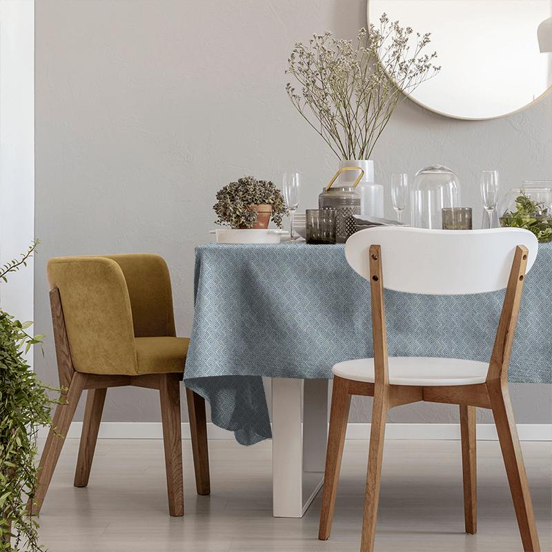 Clarke and Clarke Equinox Rhombus Denim Tablecloth