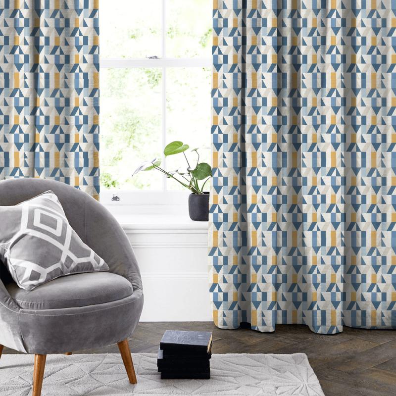 Scion Nuevo Fabrics Nuevo Indigo/Slate/Satsuma Made To Measure Curtain
