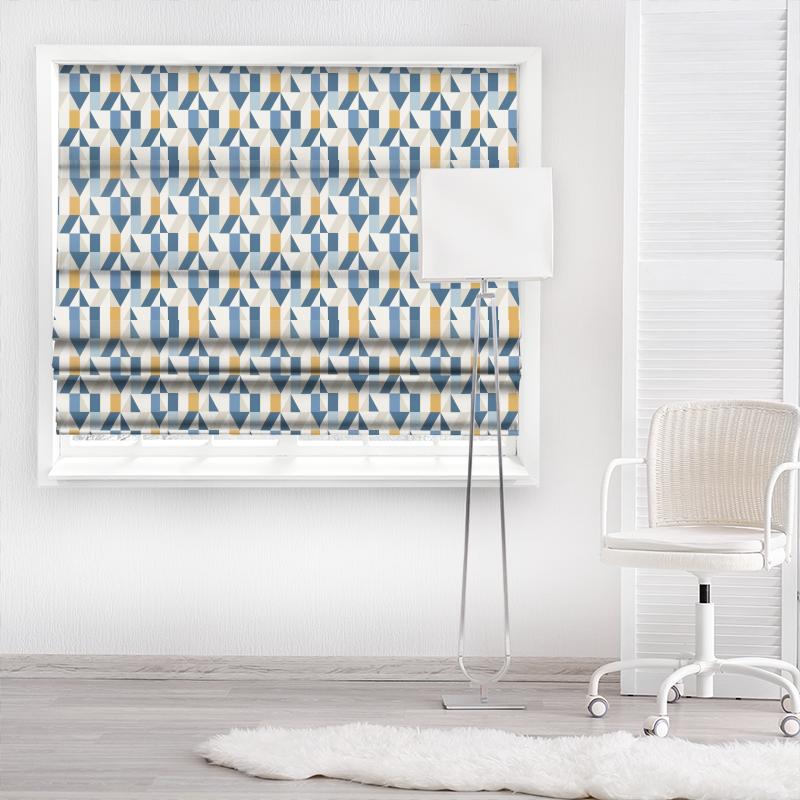 Scion Nuevo Fabrics Nuevo Indigo/Slate/Satsuma Made To Measure Roman Blind