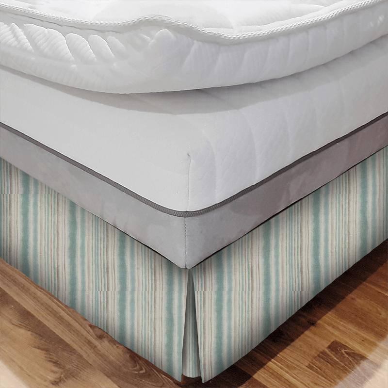 Fryetts Reno Garda Stripe Cornflower Bed Base Valance