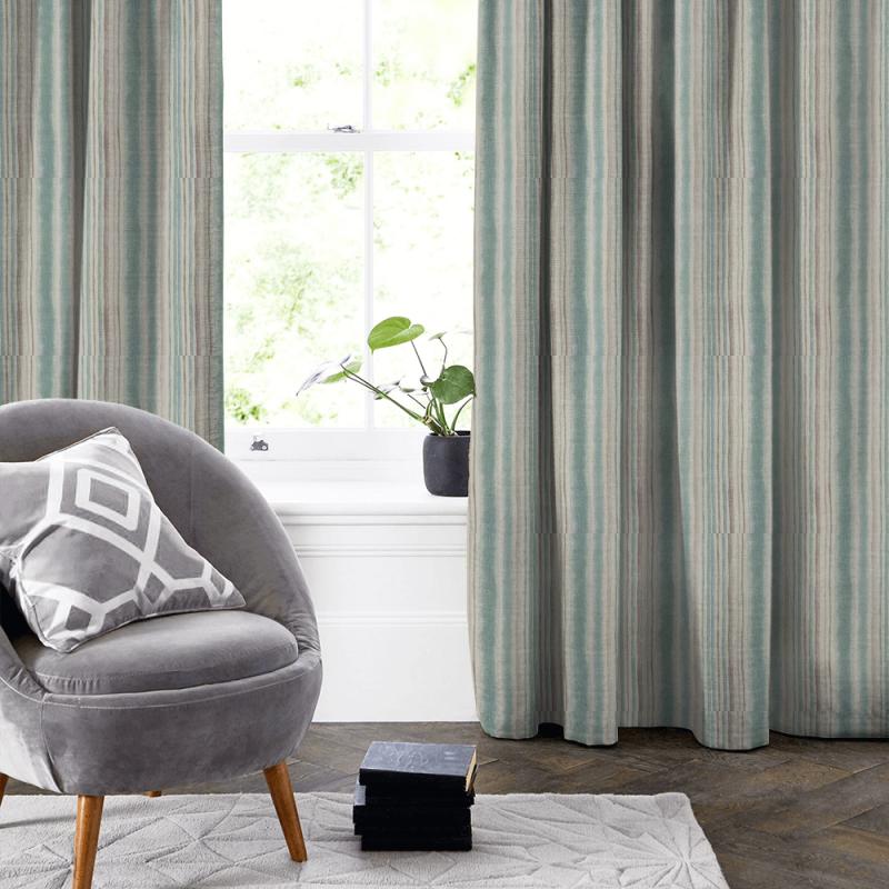 Fryetts Reno Garda Stripe Cornflower Made To Measure Curtain
