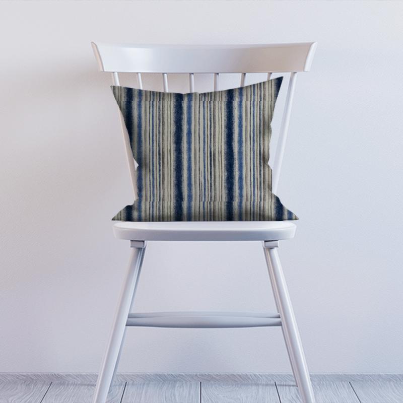 Fryetts Reno Garda Stripe Indigo Cushion