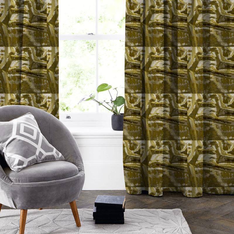 Fryetts Glamour Mercury Ochre Made To Measure Curtain
