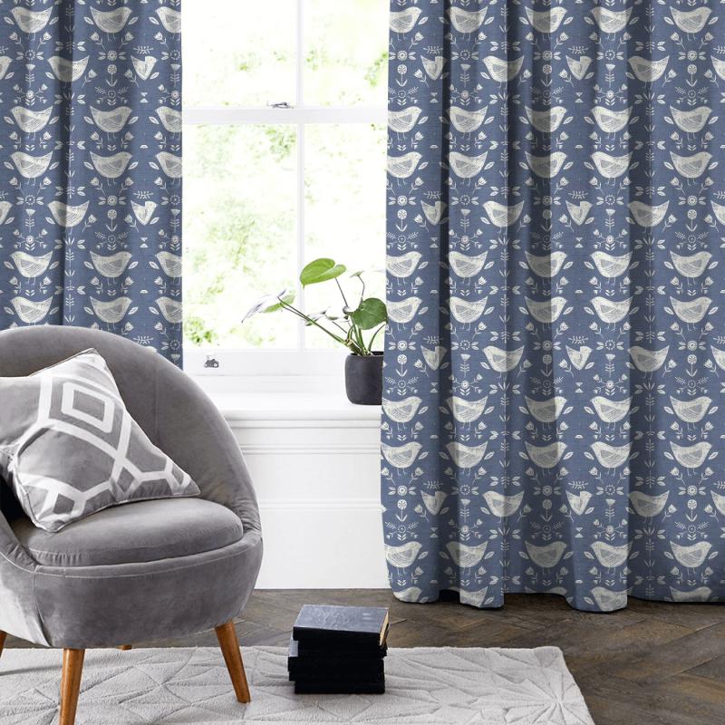 Narvik Blue Made To Measure Curtain Fryetts Scandi Narvik Blue Made To Measure Curtain