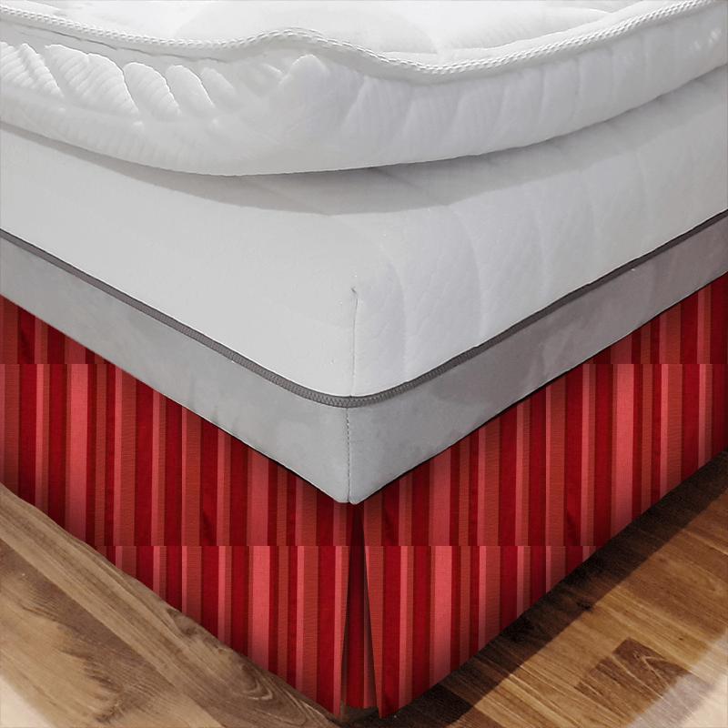 Fryetts Reno St James Stripe Rouge Bed Base Valance