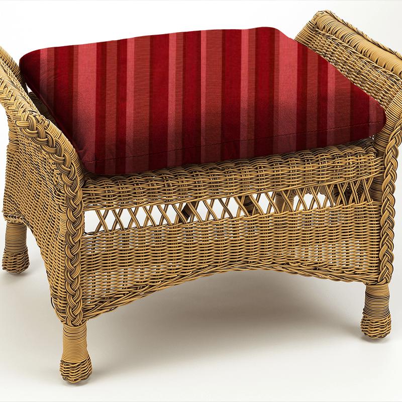 Fryetts Reno St James Stripe Rouge Box Cushion