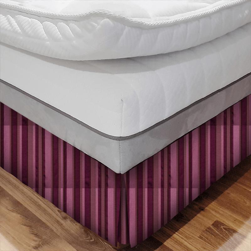 Fryetts Reno St James Stripe Aubergine Bed Base Valance