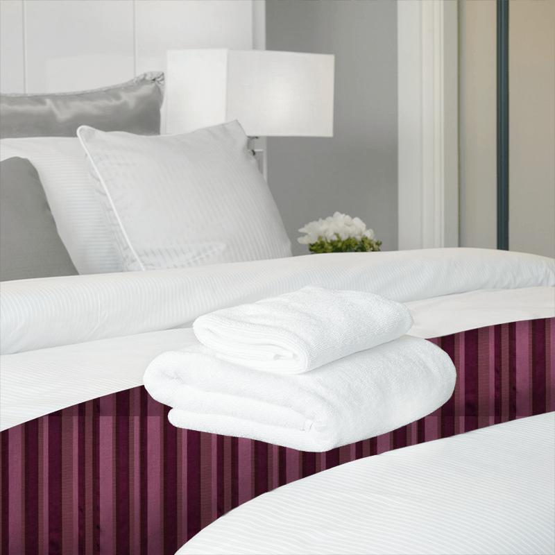 Fryetts Reno St James Stripe Aubergine Bed Runner