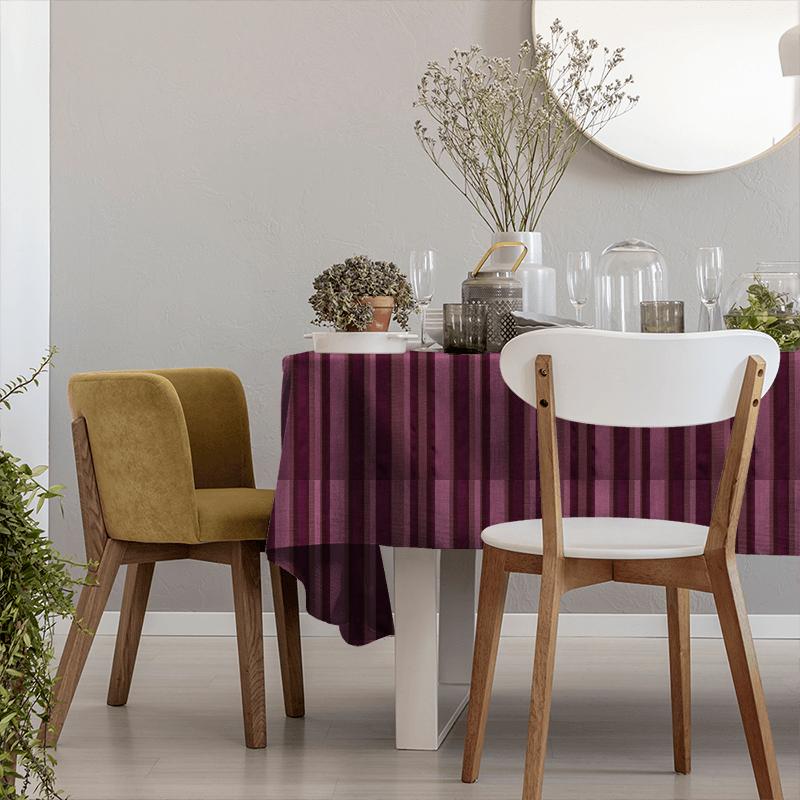 Fryetts Reno St James Stripe Aubergine Tablecloth