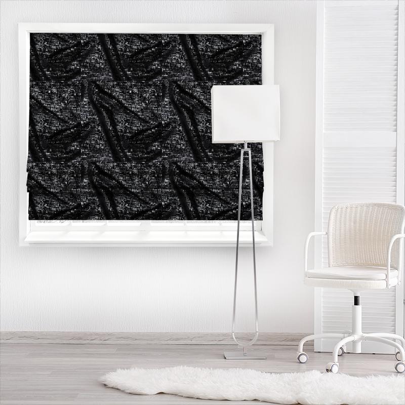 Fryetts Glamour Zinc Noir Made To Measure Roman Blind