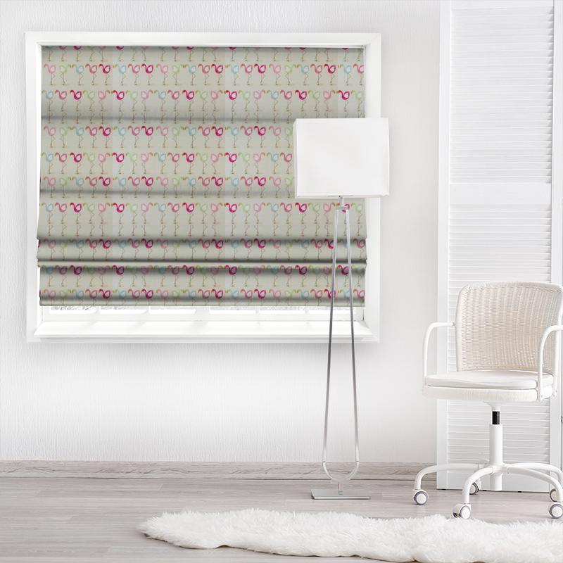 Fryetts Happy Days Flamingo Multi Made To Measure Roman Blind