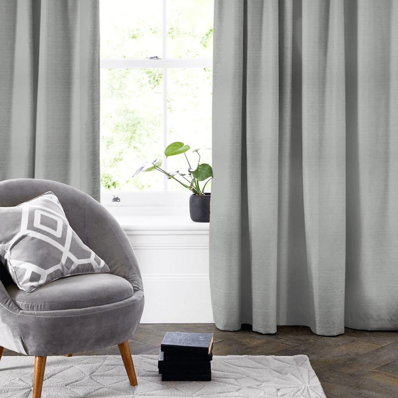 Prestigious Textiles Calm & Gentle Calm Silver Made To Measure Curtain