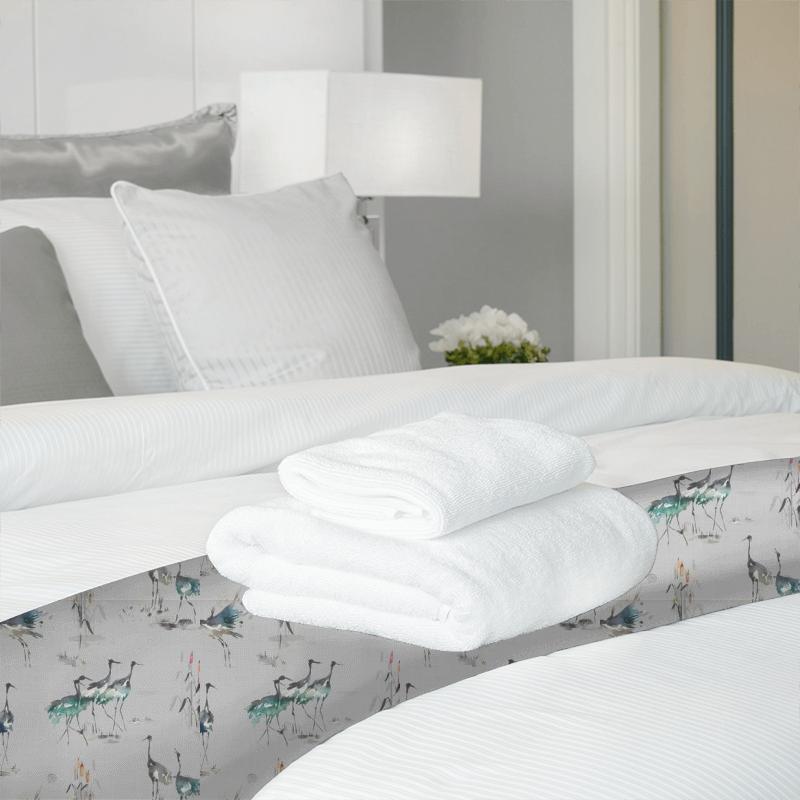 Voyage Decoration Kyoto Gardens Cranes Cobalt Bed Runner
