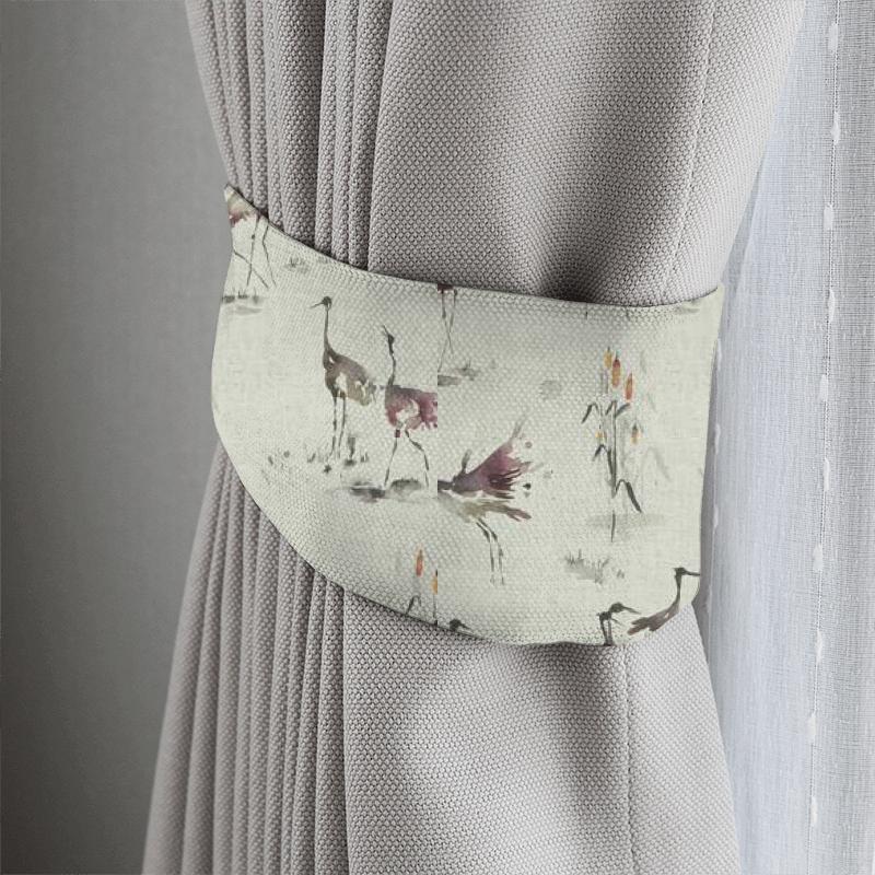 Voyage Decoration Kyoto Gardens Cranes Linen Tourmaline Tieback