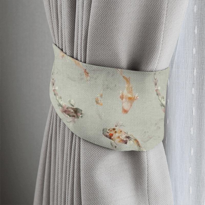 Voyage Decoration Kyoto Gardens Koi Carp Linen Amber Tieback