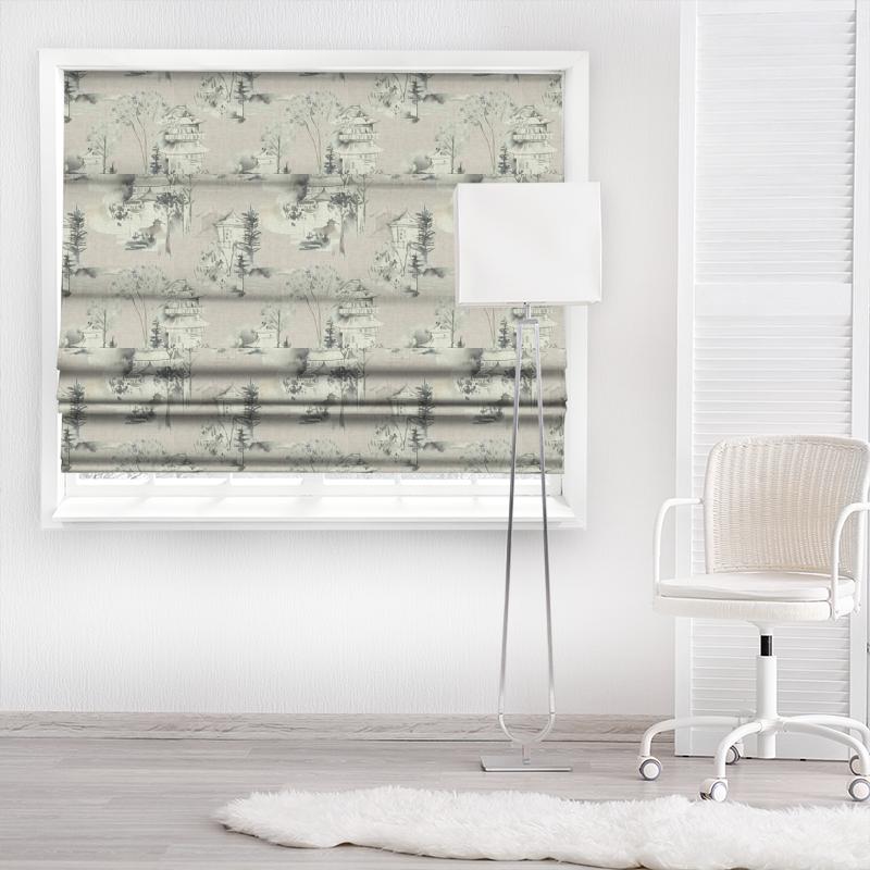 Voyage Decoration Kyoto Gardens Kyoto Linen Bamboo Made To Measure Roman Blind
