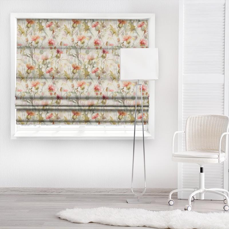 Voyage Decoration Wilderness Cirsiun Cream Russet Made To Measure Roman Blind