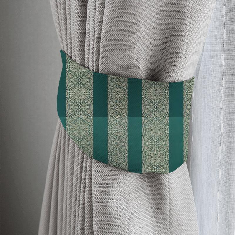 iLiv Isadore Brocade Stripe Teal Tieback