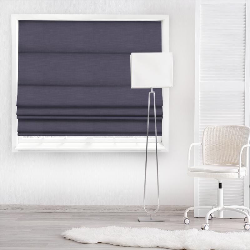 Clarke and Clarke Amalfi Amalfi Eggplant Made To Measure Roman Blind
