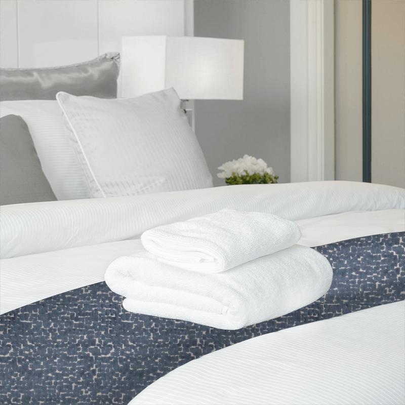 Clarke and Clarke Kaleidoscope Mattone Navy Bed Runner