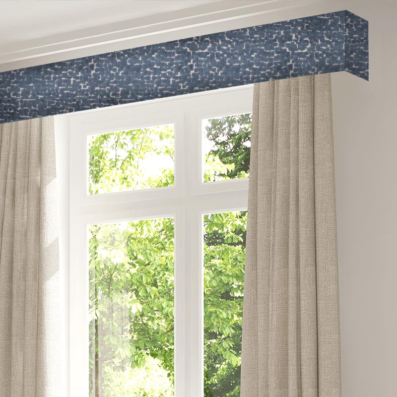 Clarke and Clarke Kaleidoscope Mattone Navy Pelmet