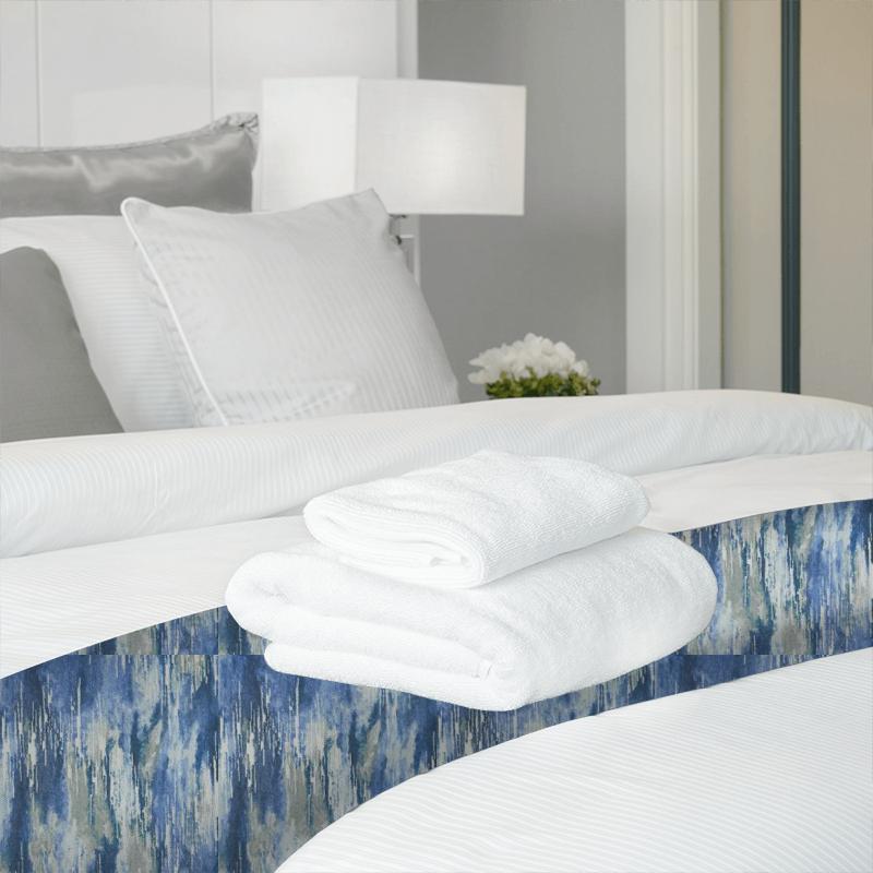 Clarke and Clarke Kaleidoscope Umbra Denim Bed Runner