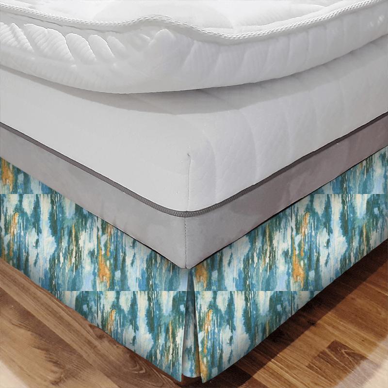 Clarke and Clarke Kaleidoscope Umbra Kingfisher Bed Base Valance