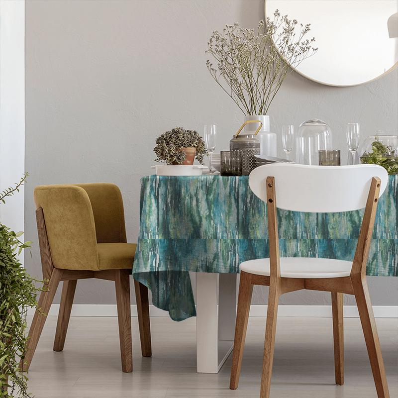 Clarke and Clarke Kaleidoscope Umbra Peacock Tablecloth