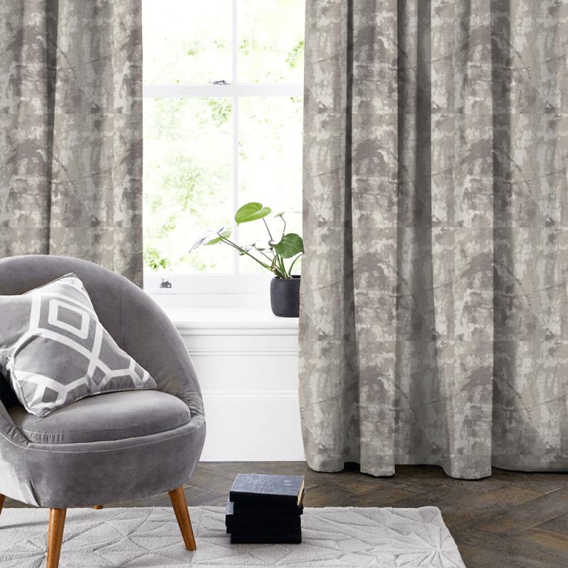 Clarke and Clarke Lusso 2 Tessere Gilver Made To Measure Curtain