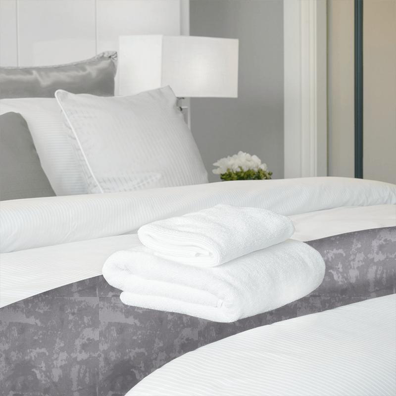 Clarke and Clarke Lusso 2 Tessere Pewter Bed Runner