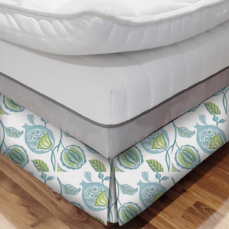 Clarke and Clarke Oriental Garden Kayo Apple/denim Bed Base Valance