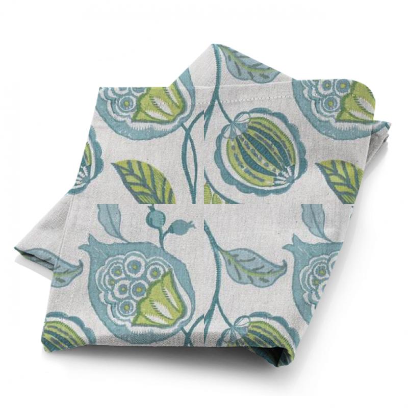 Clarke and Clarke Oriental Garden Kayo Apple/denim Fabric