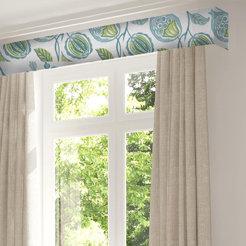 Clarke and Clarke Oriental Garden Kayo Apple/denim Pelmet