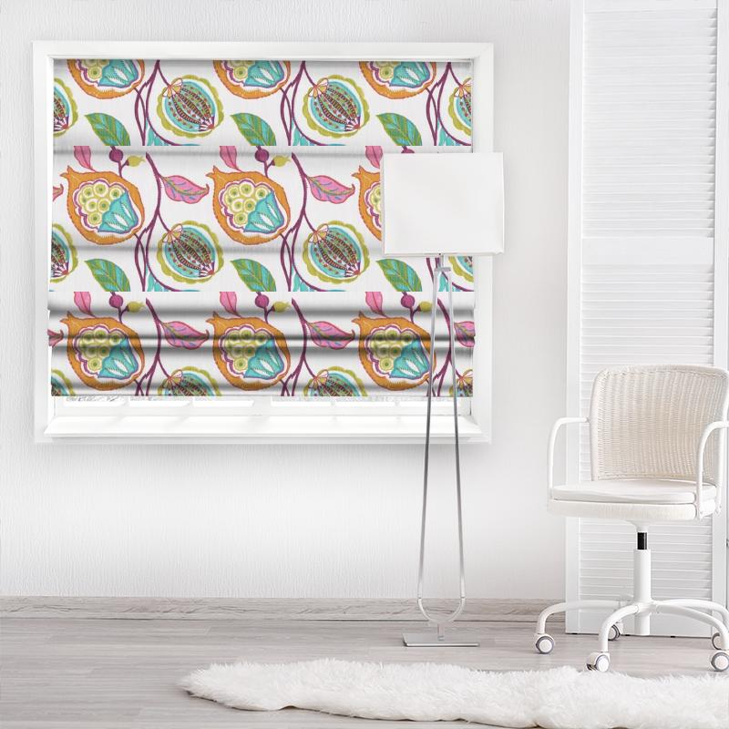 Clarke and Clarke Oriental Garden Kayo Summer Made To Measure Roman Blind