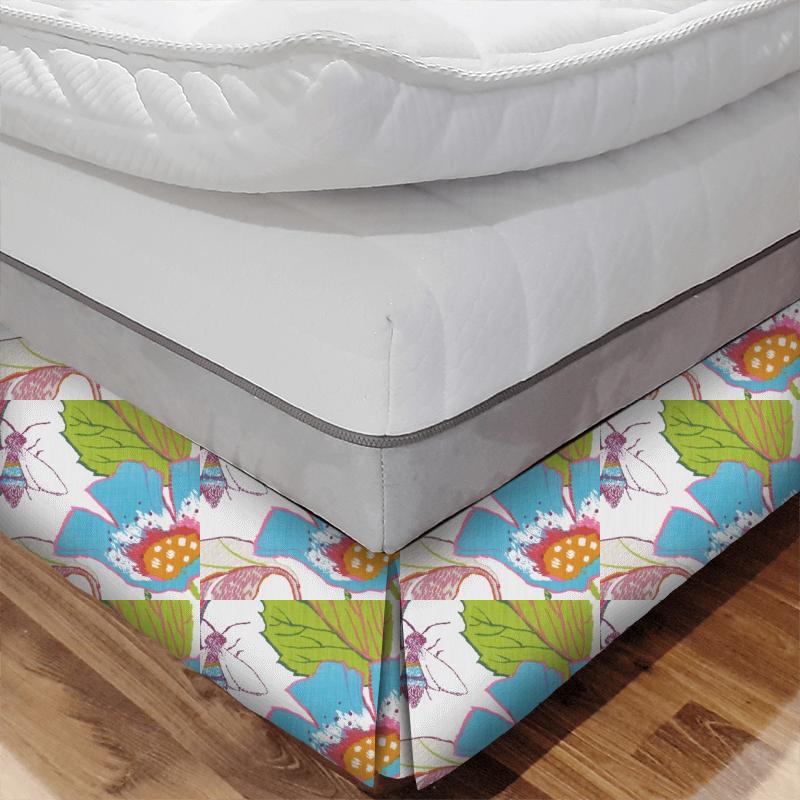 Clarke and Clarke Oriental Garden Lotus Summer Bed Base Valance
