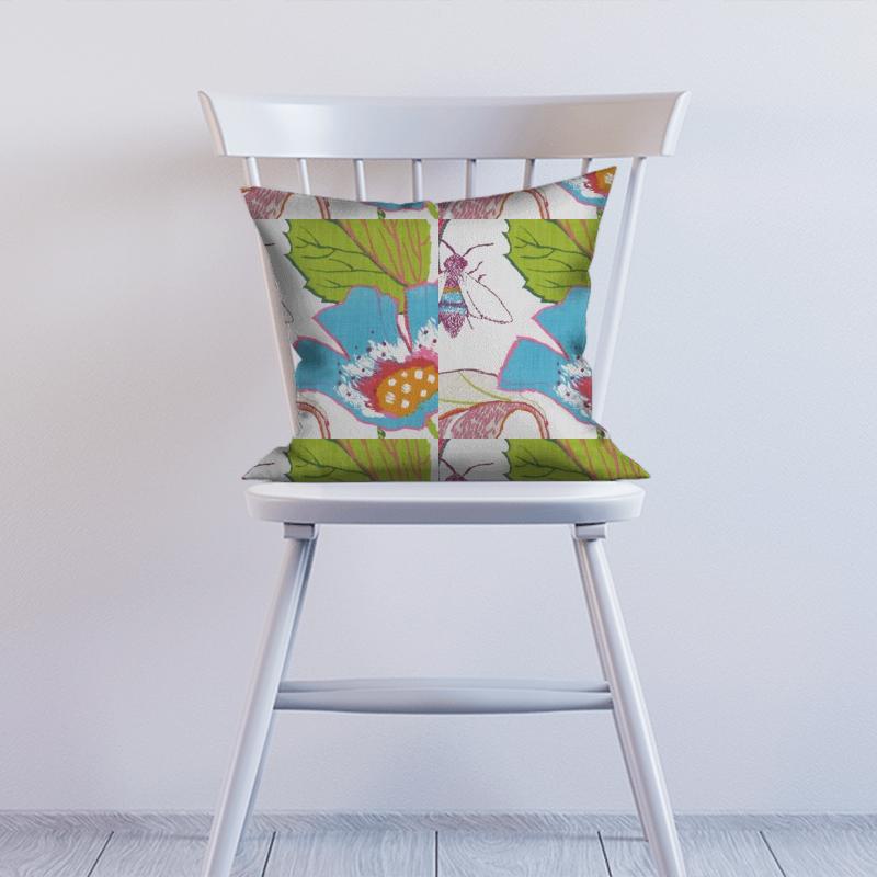Clarke and Clarke Oriental Garden Lotus Summer Cushion
