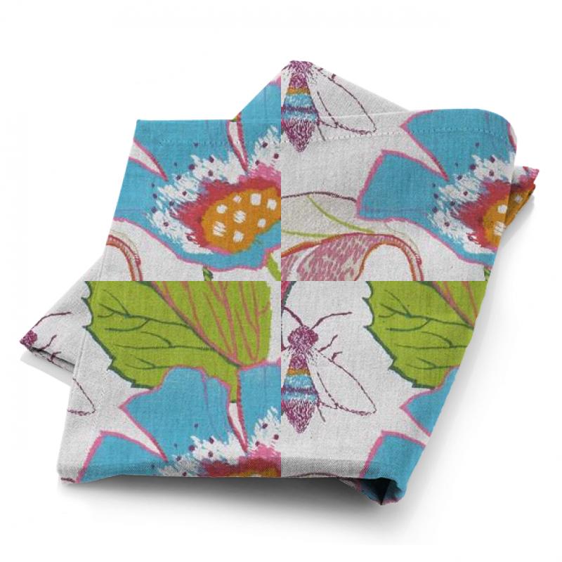 Clarke and Clarke Oriental Garden Lotus Summer Fabric