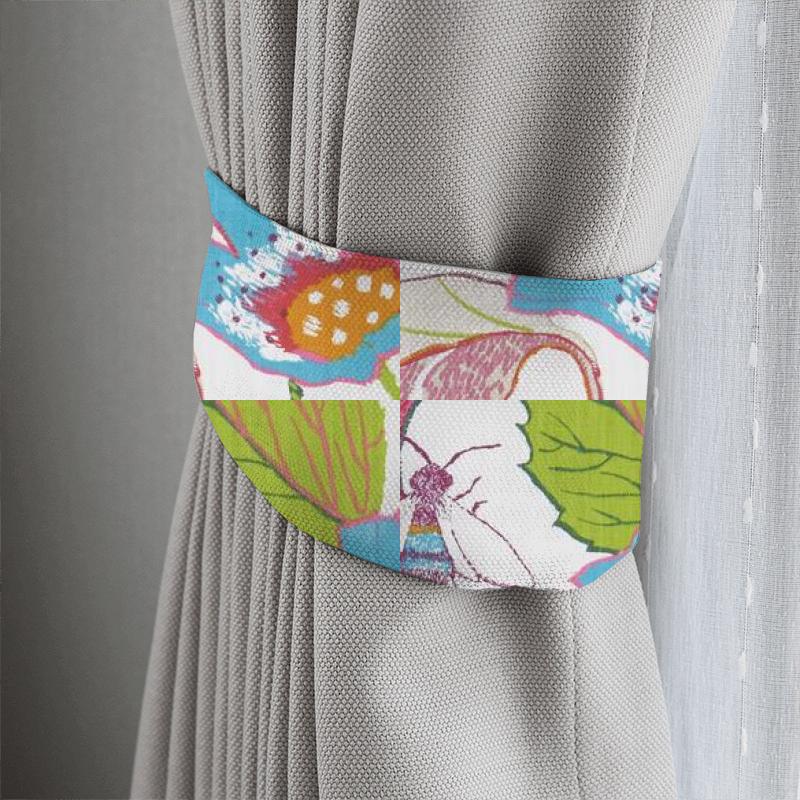 Clarke and Clarke Oriental Garden Lotus Summer Tieback