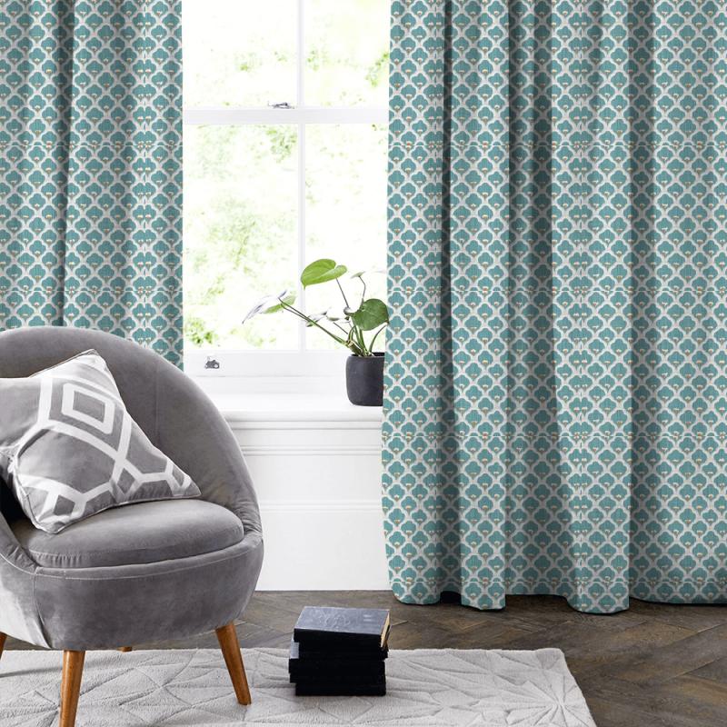 Clarke and Clarke Oriental Garden Sensu Jade Made To Measure Curtain