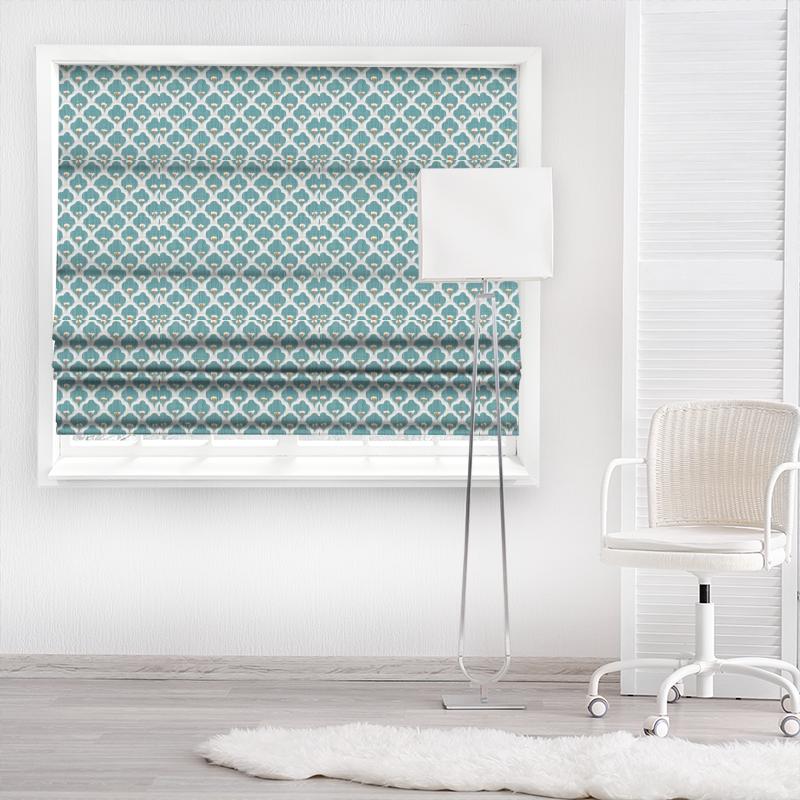 Clarke and Clarke Oriental Garden Sensu Jade Made To Measure Roman Blind