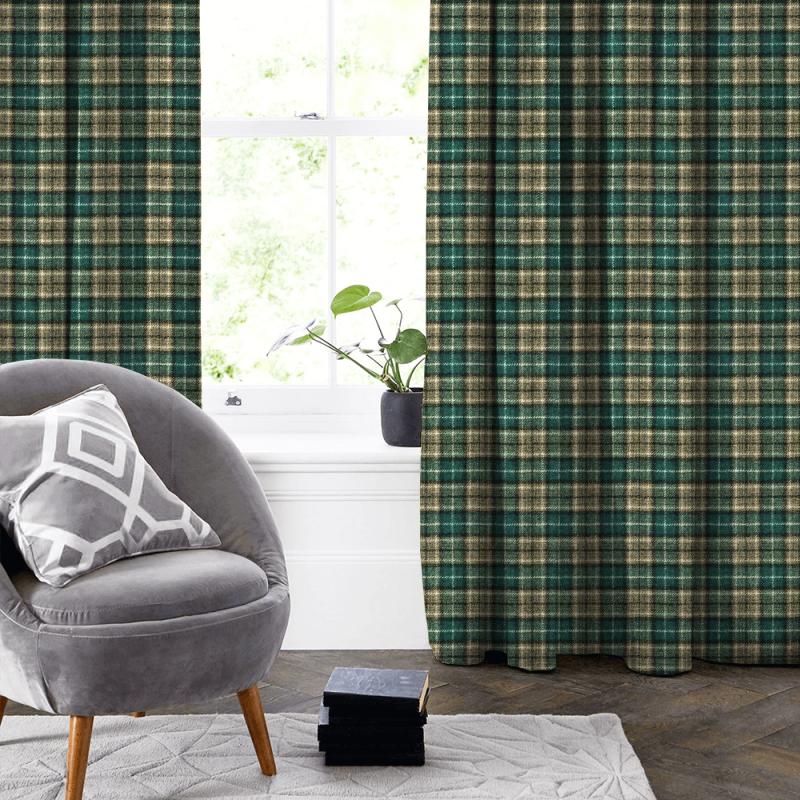 Clarke and Clarke Boston FR Mason Mocha Made To Measure Curtain