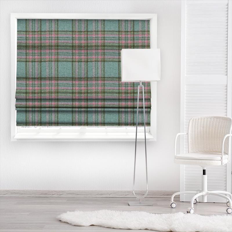 Clarke and Clarke Boston FR Mason Noir Made To Measure Roman Blind