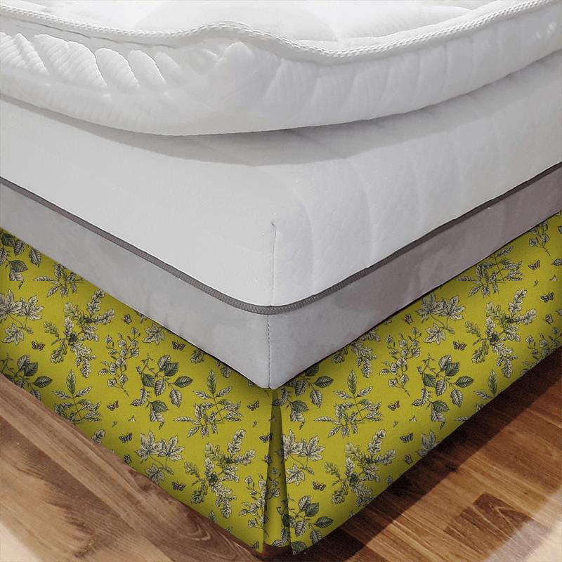 Clarke and Clarke Eden Hortus Chartreuse Bed Base Valance