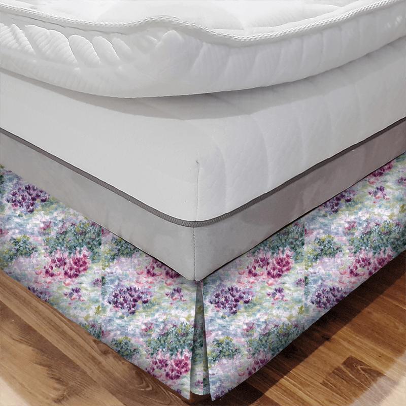 Fiore Slate/Amethyst Bed Base Valance Clarke and Clarke Avalon Fiore Slate/Amethyst Bed Base Valance