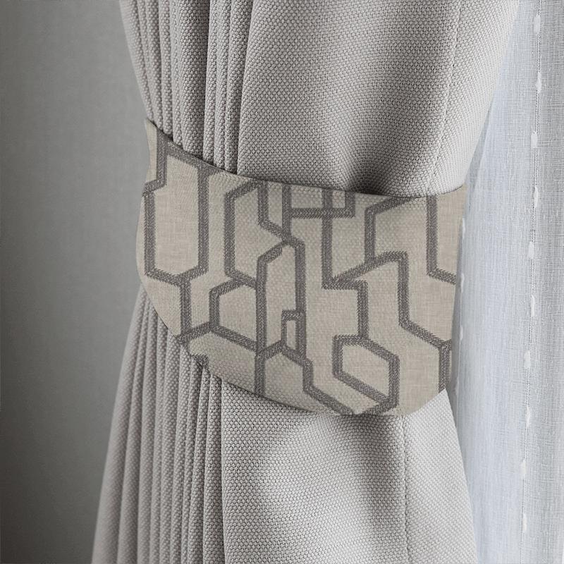 Clarke and Clarke Martello Labyrinth Charcoal Tieback